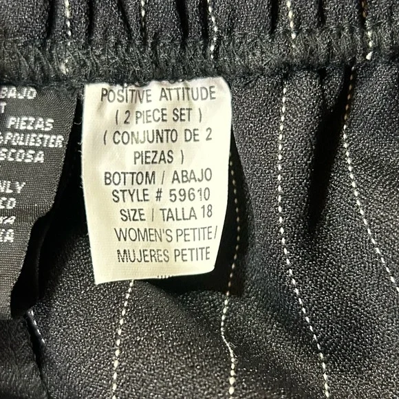 Vintage Positive Attitude Pinstriped Plus Size‎ Polyester Skirt Suit - Picture 9 of 12